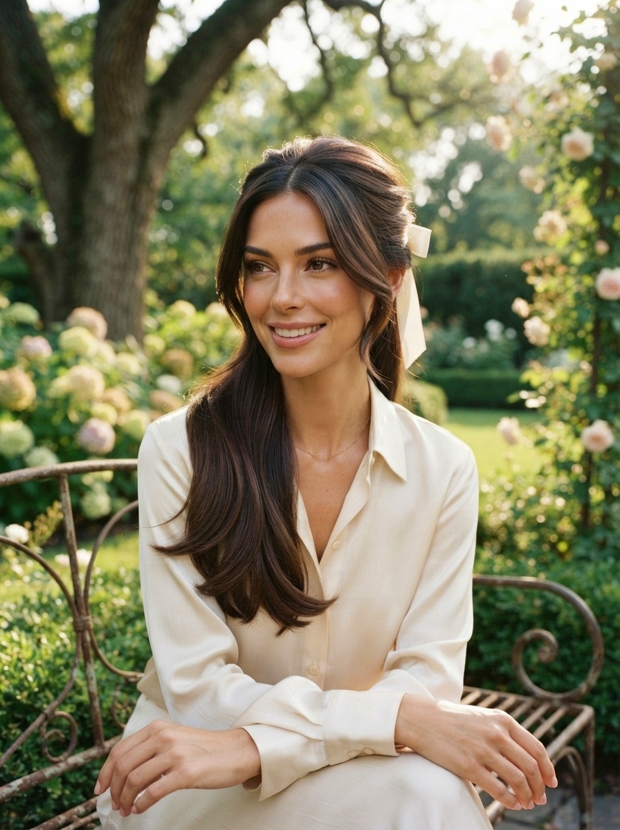 Satin Half-Up Hairstyle