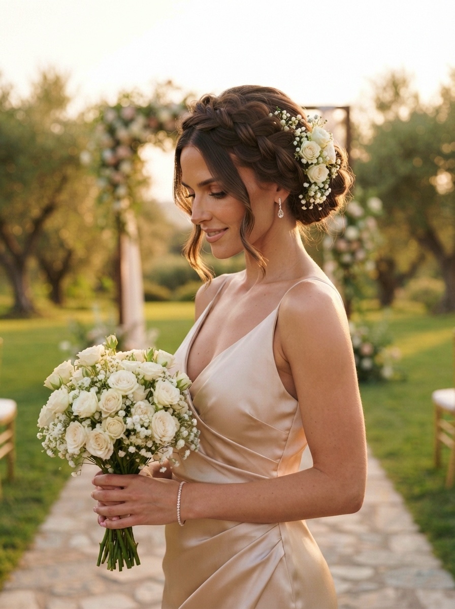Floral Formal Hairstyle for Long Hair