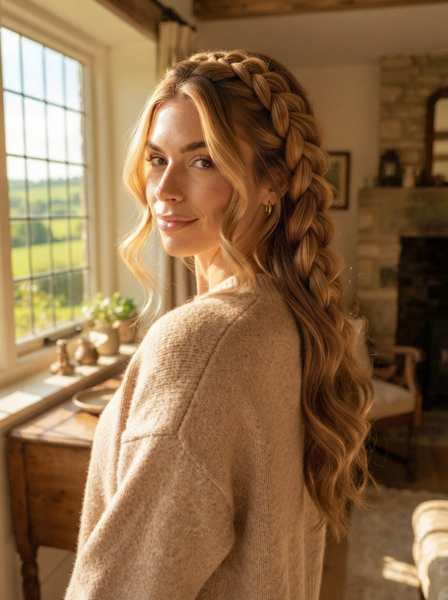 Loose Dutch Braid for Long Hair