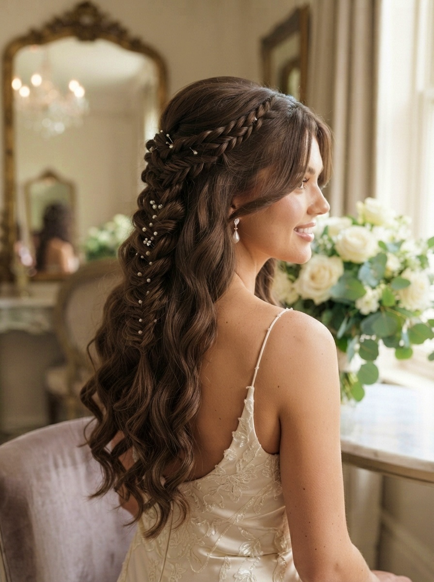 Rope Twist Half Up Hairstyle for Long Hair