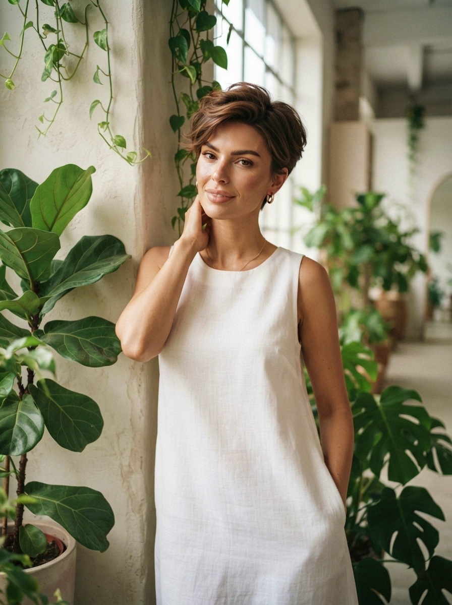 Soft Layered Crop Short Hairstyle for Summer