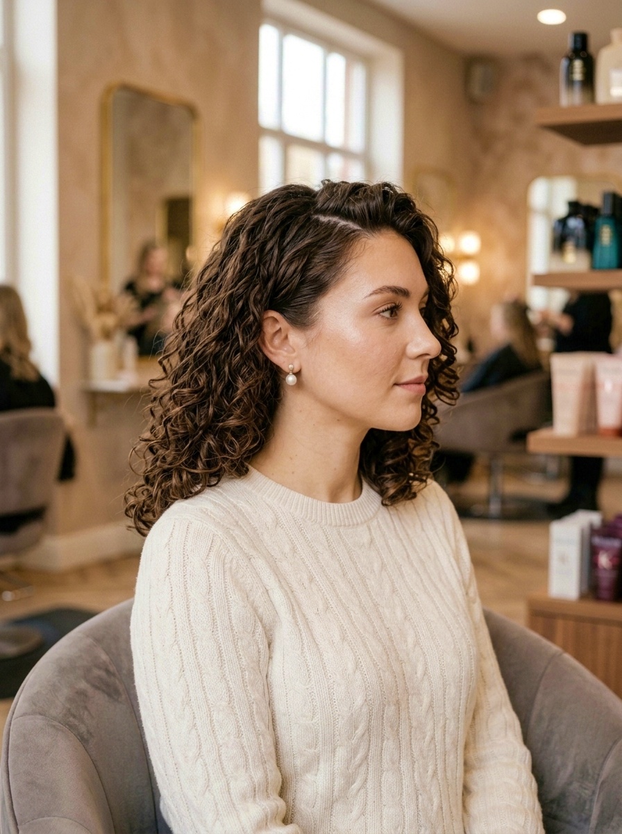 Spiral Shoulder Length Curly Hairstyle
