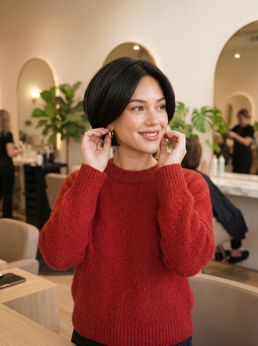 Stacked Short Layered Hairstyle for Women