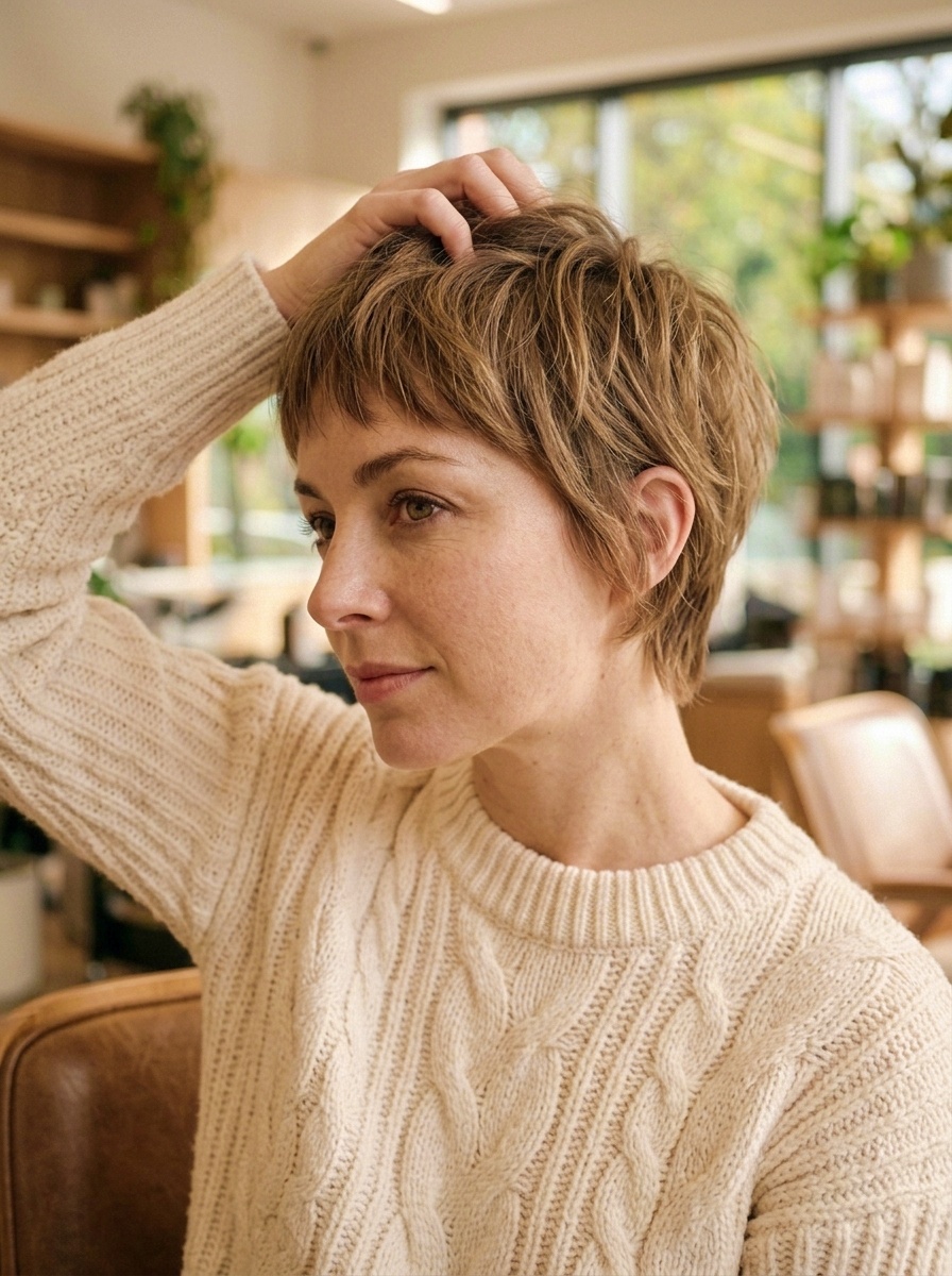 Textured Pixie for Fine Hair