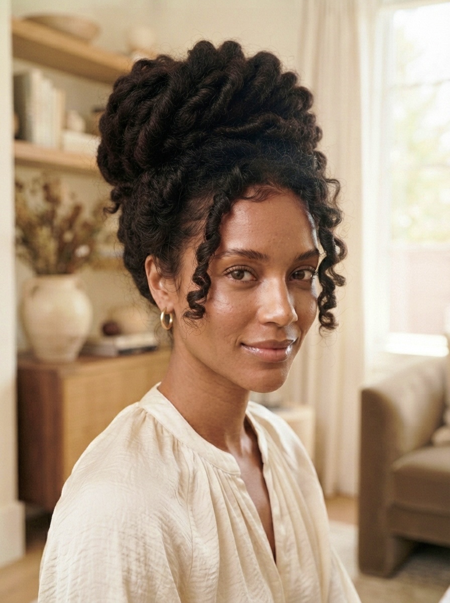 Large Messy Bun for Thick Natural Hair