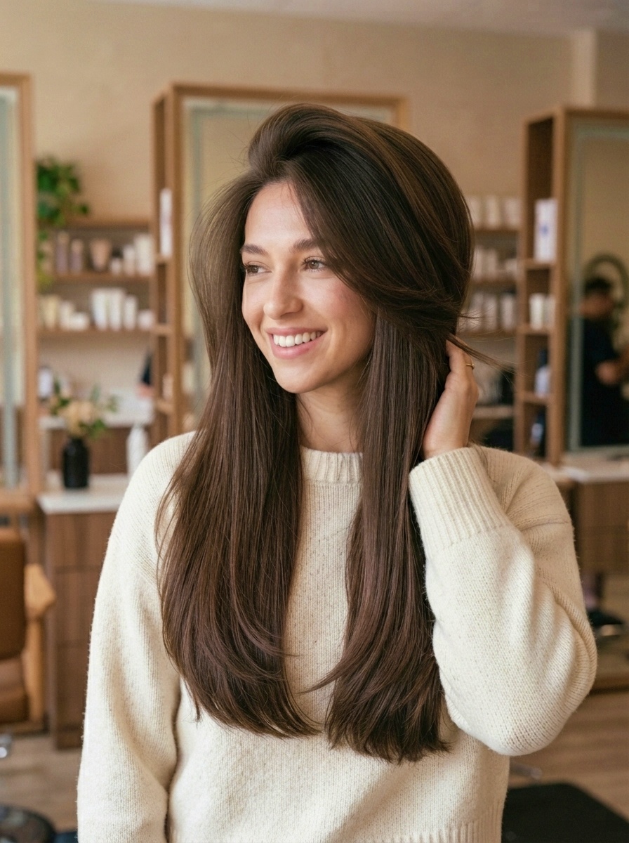 Thick Long Straight Hair with Volume