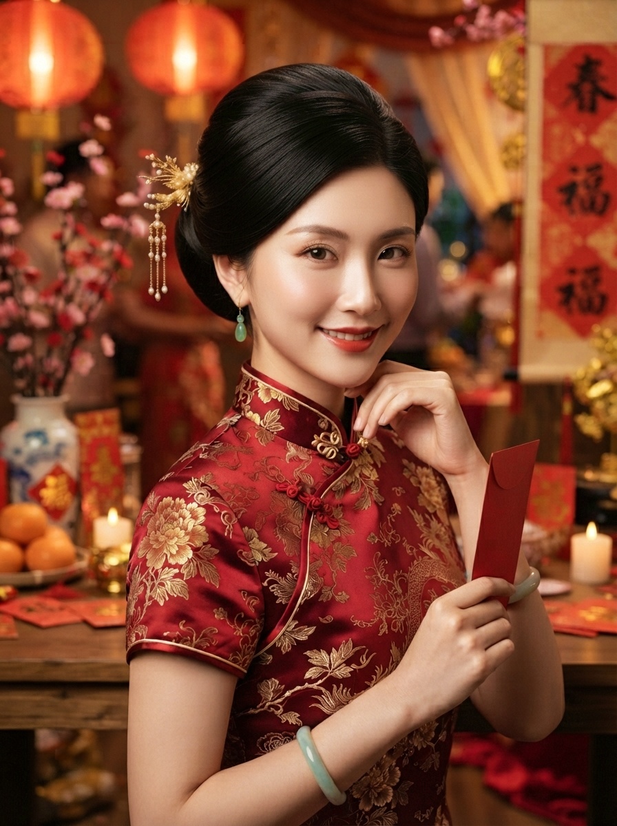 Voluminous French Twist Lunar New Year Elegant Hairstyle