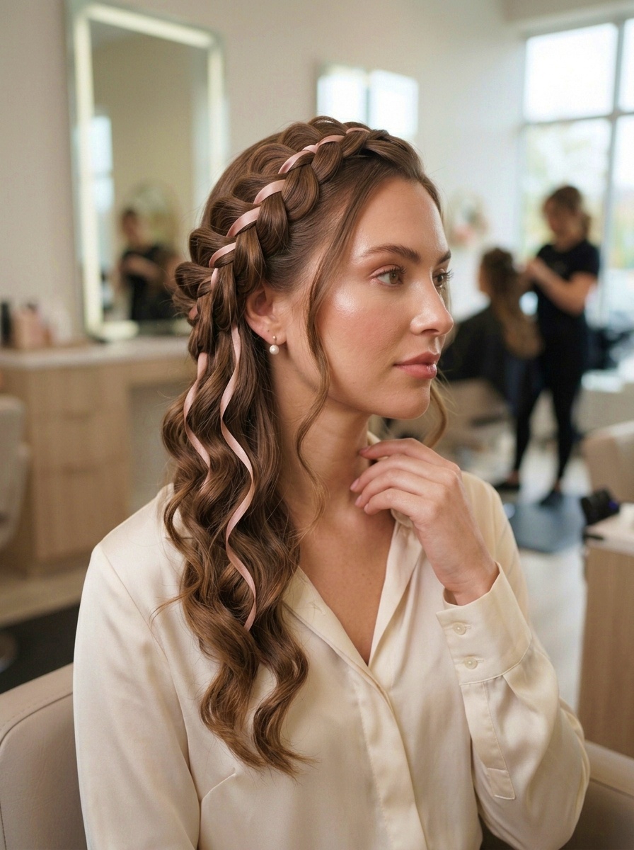 Waterfall Braid Tutorial with Ribbon