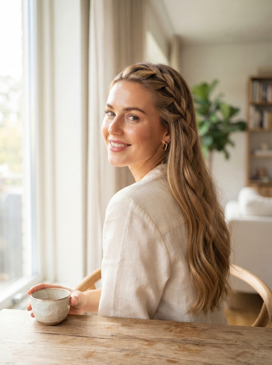 Honey Waterfall Braid Hairstyle