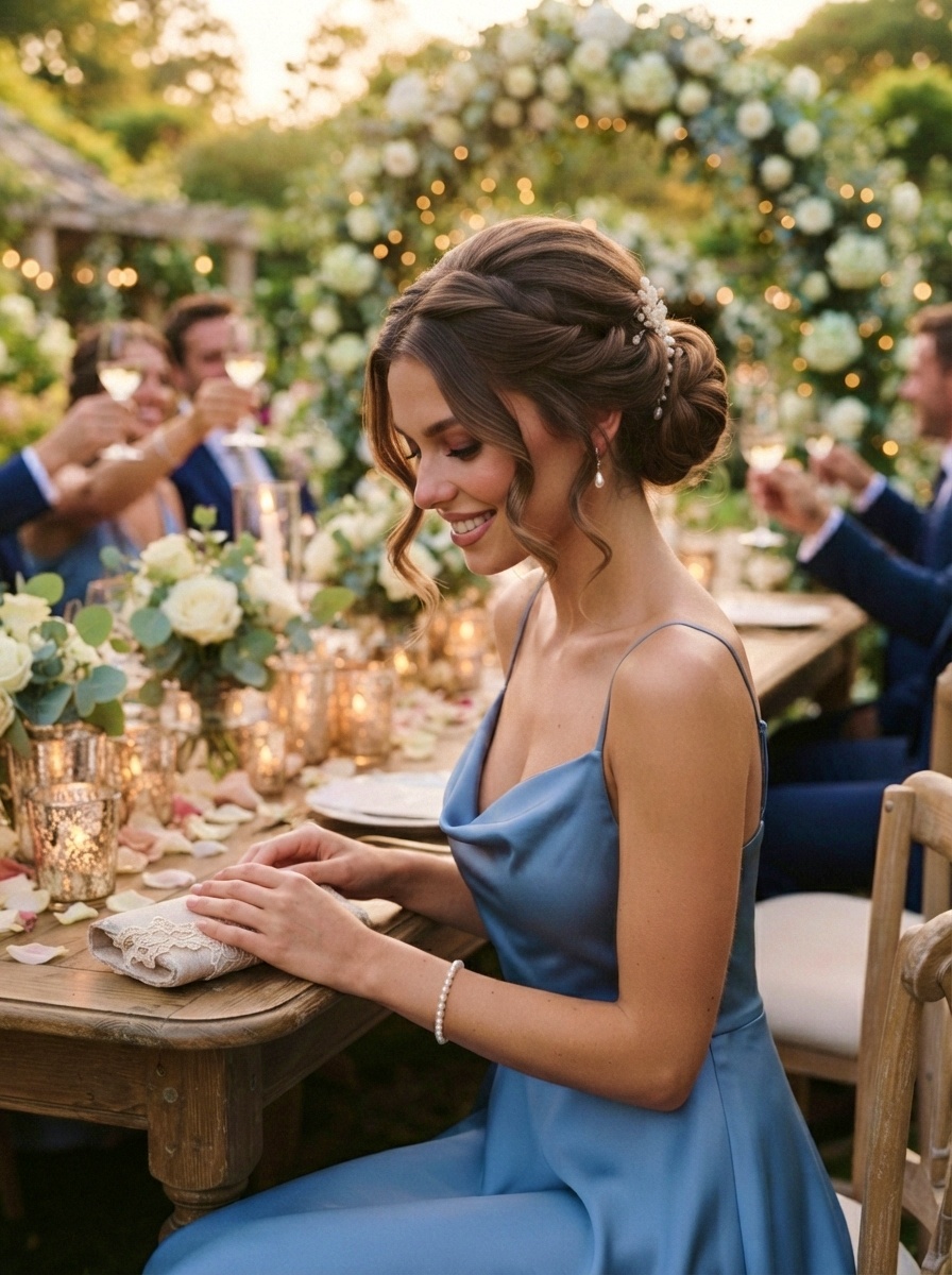 Wedding Guest Hairstyle for Long Hair with French Twist