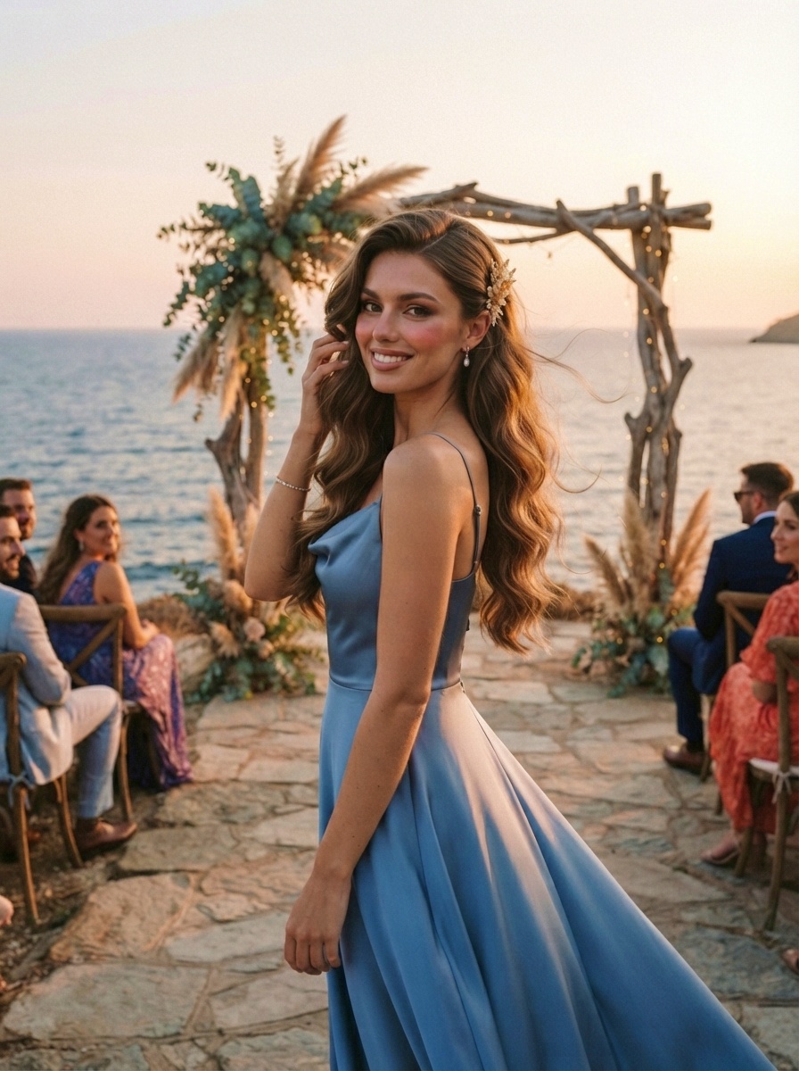 Wedding Guest Hairstyle for Long Hair with Soft Beach Waves