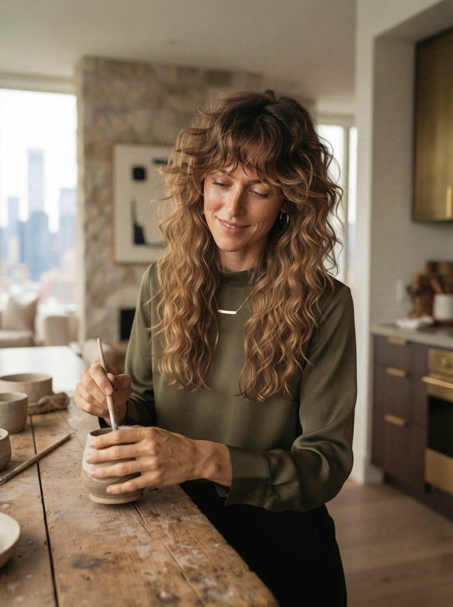 Curly Wolf Layer Haircut
