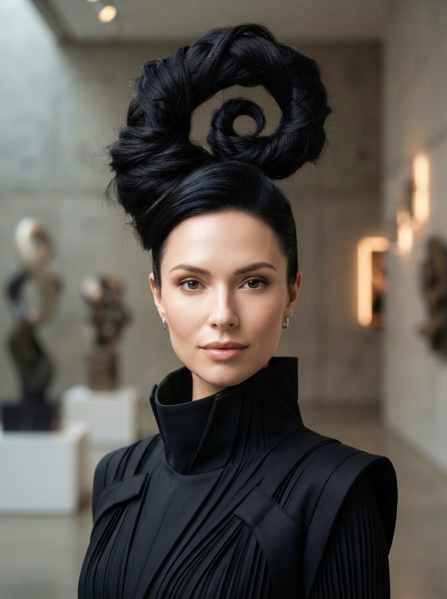 Sculptural Avant-Garde Spiral Updo