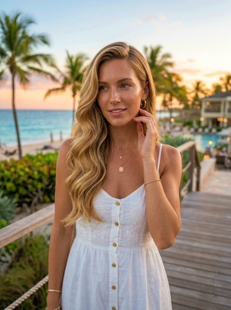 Side-Part Long Hair with Beach Waves