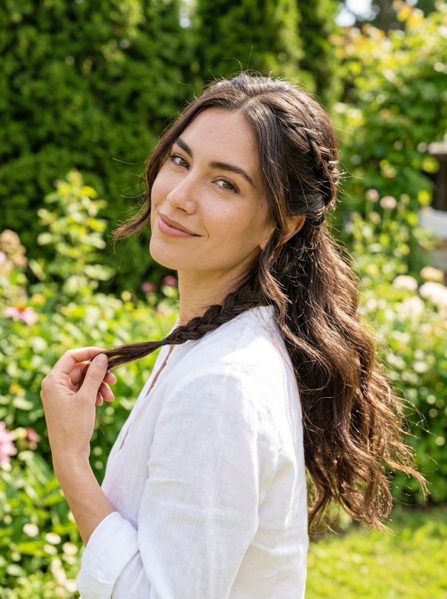 Contemporary Braided Half-Up Hairstyle