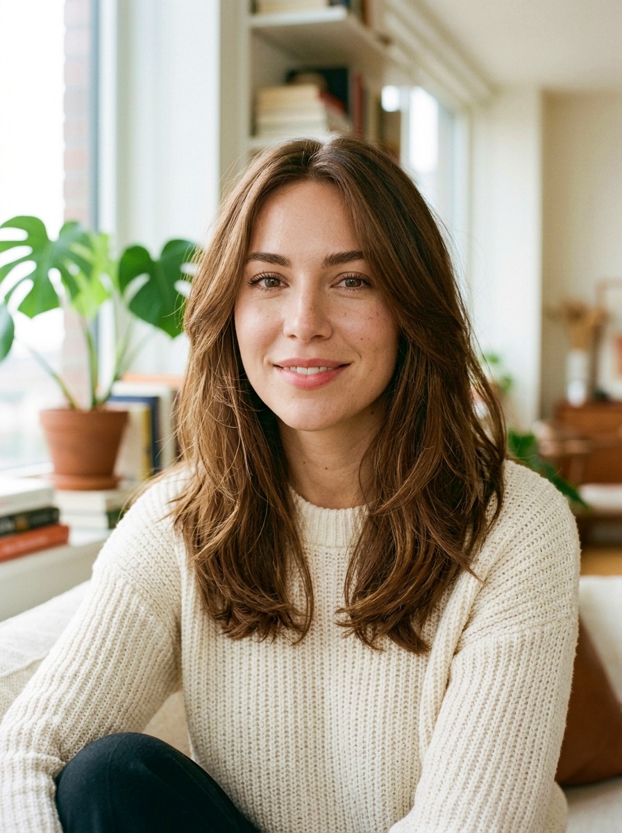 Soft Layered Midi Hairstyle
