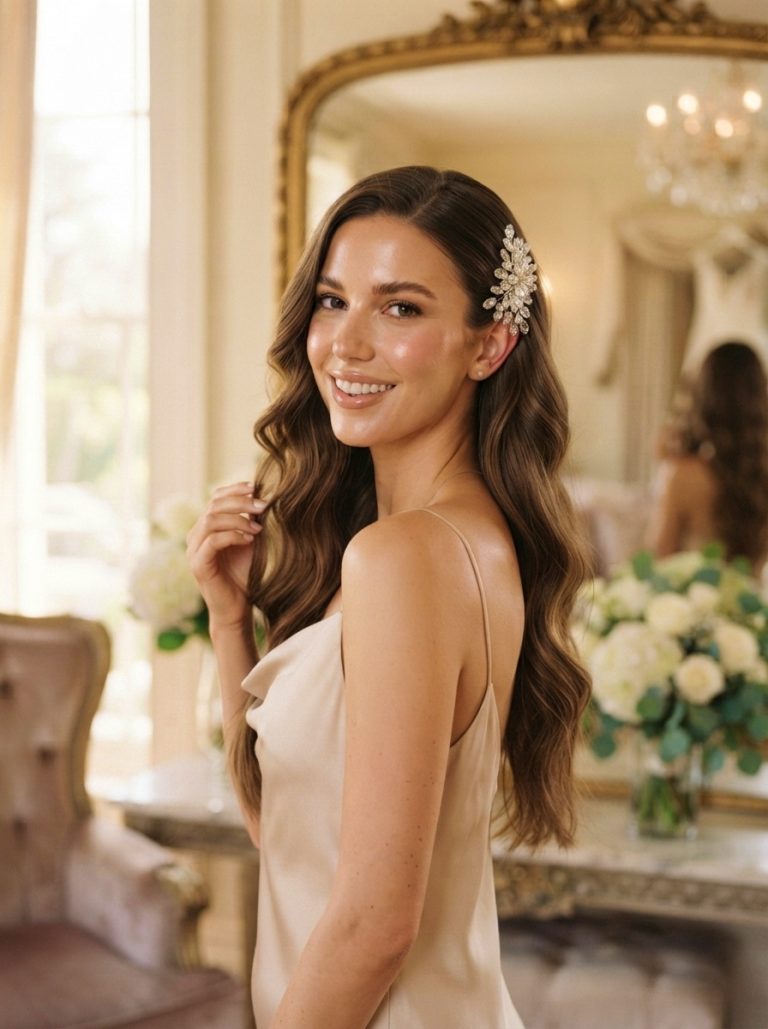 Long Hair with Crystal Hair Accessories
