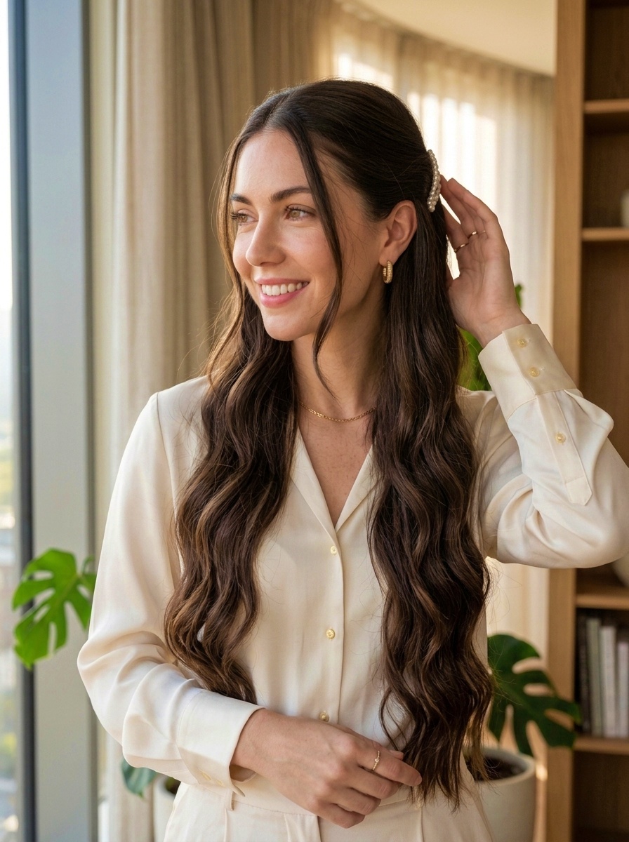 Modern Aesthetic Half-Up Hairstyle