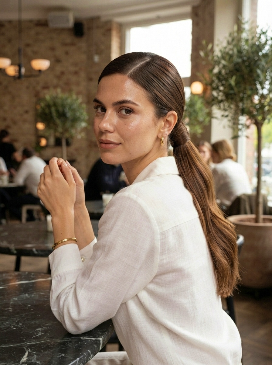 Clean Girl Side-Part Ponytail