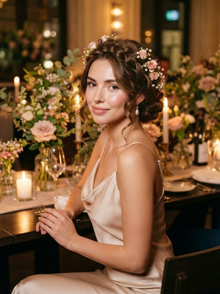 Braided Romantic Curly Hairstyle for Date Night