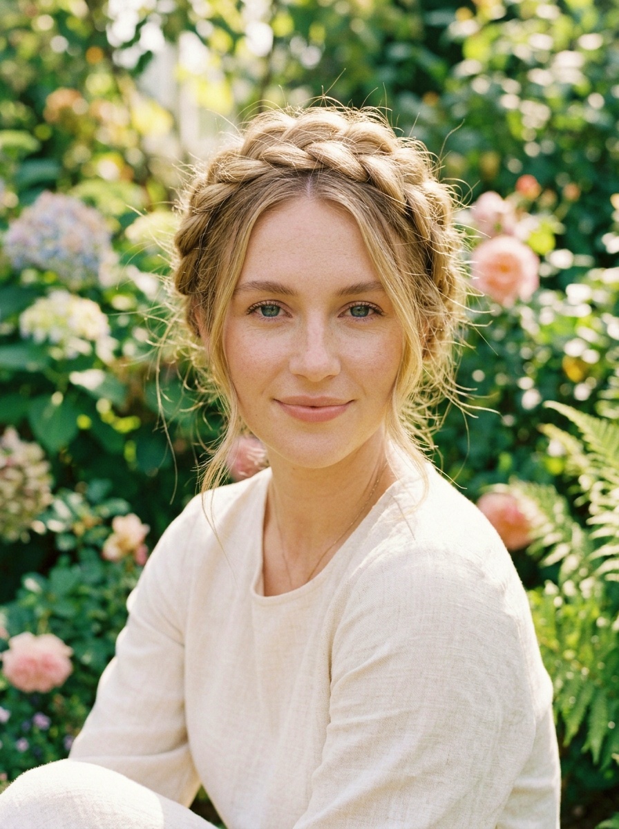 Ethereal Halo Braid Hairstyle