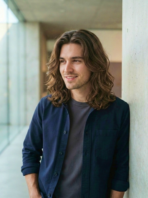 Trendy Center Part Long Hair