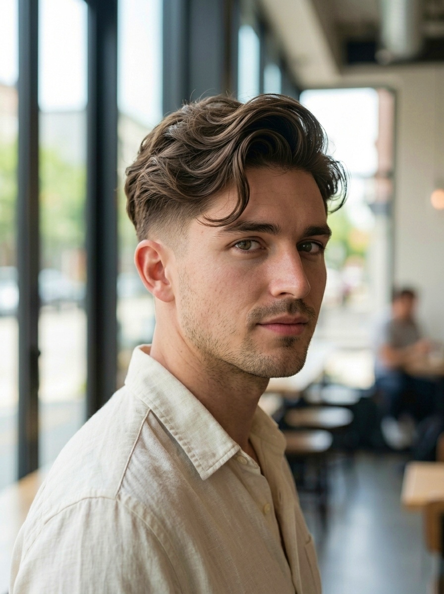 Modern Wavy Side Swept Undercut