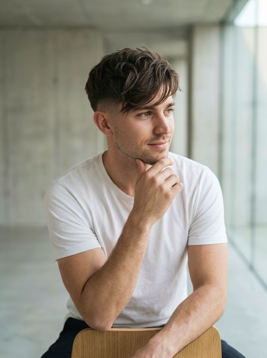 Side Swept Fringe Undercut for Men