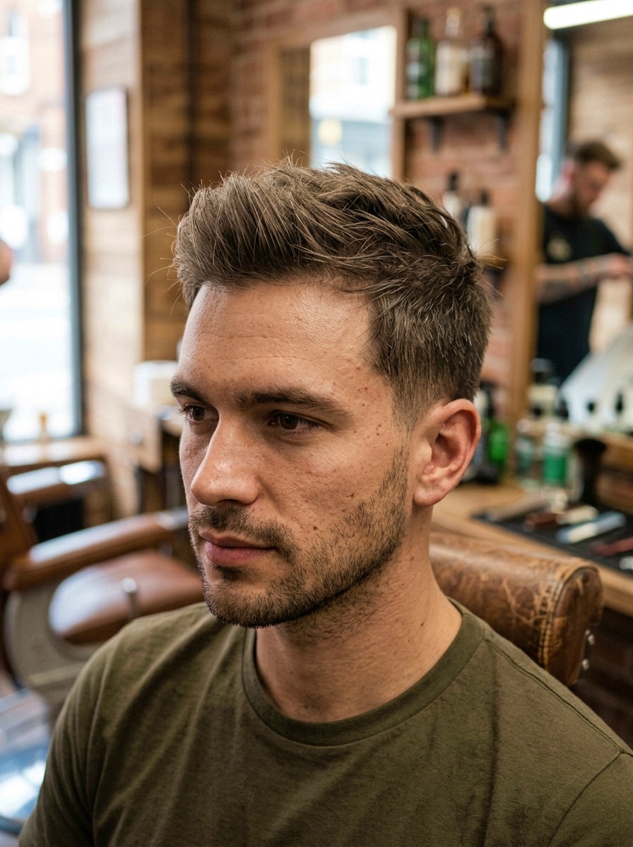 Fine Hair Quiff with Textured Fringe