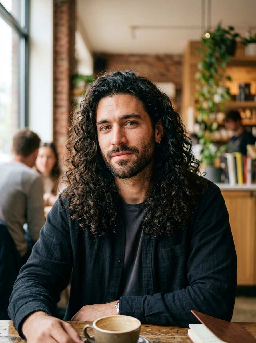 Beautiful Long Curly Hair for Men