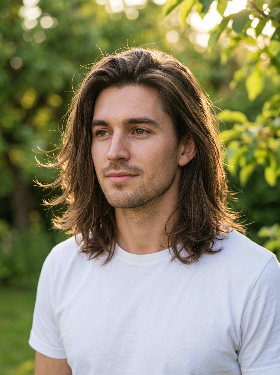 Relaxed Long Layered Hairstyle for Men