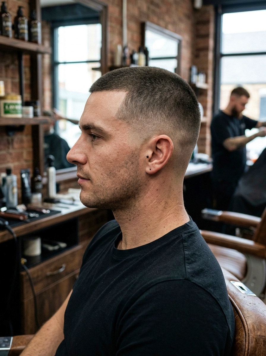 Sharp High Fade Precision Buzz Cut