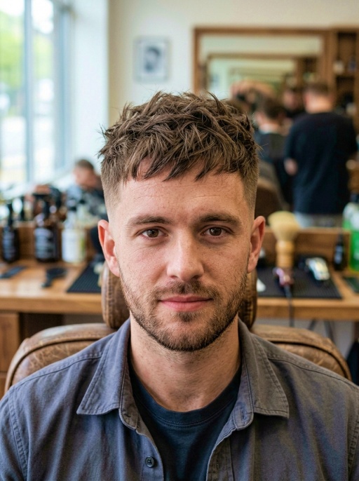 Modern Choppy Crown Men's Haircut