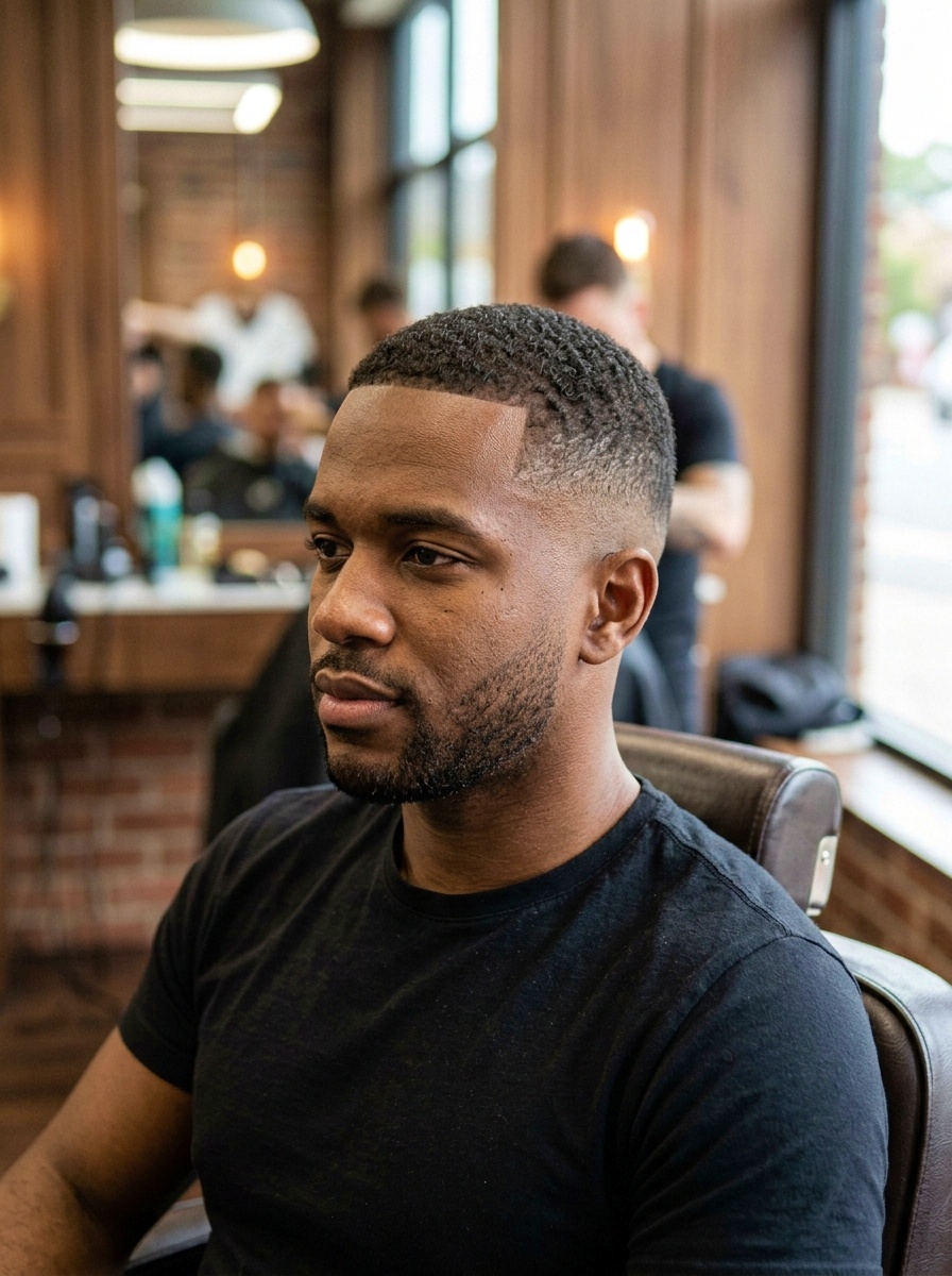 Modern Curly Buzz Low Fade