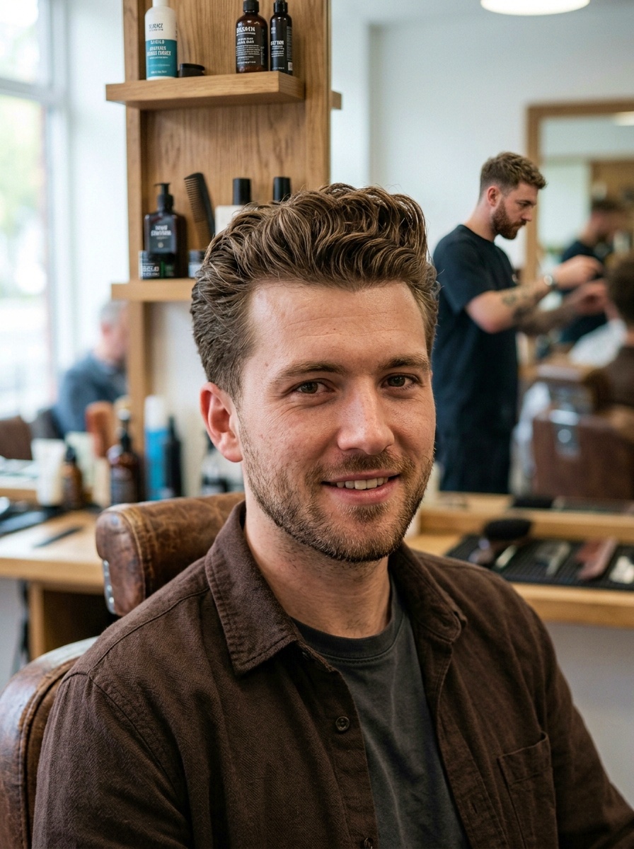 Modern Curly Quiff for Fine Hair