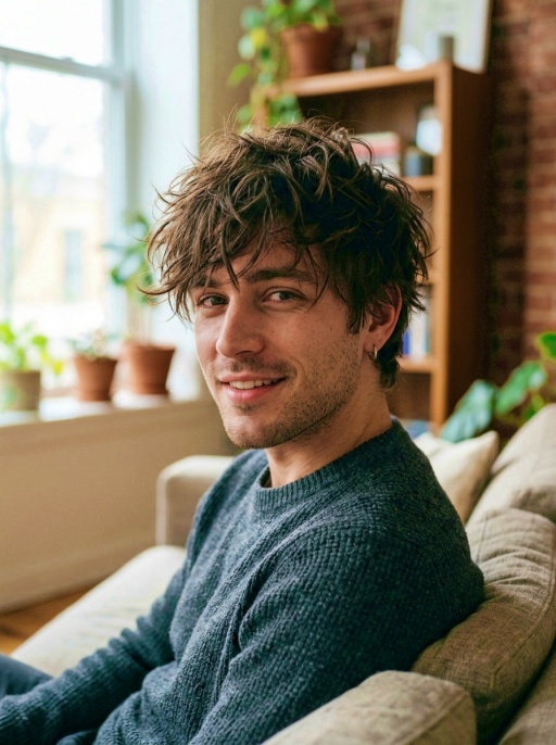 Modern Disheveled Men's Hairstyle