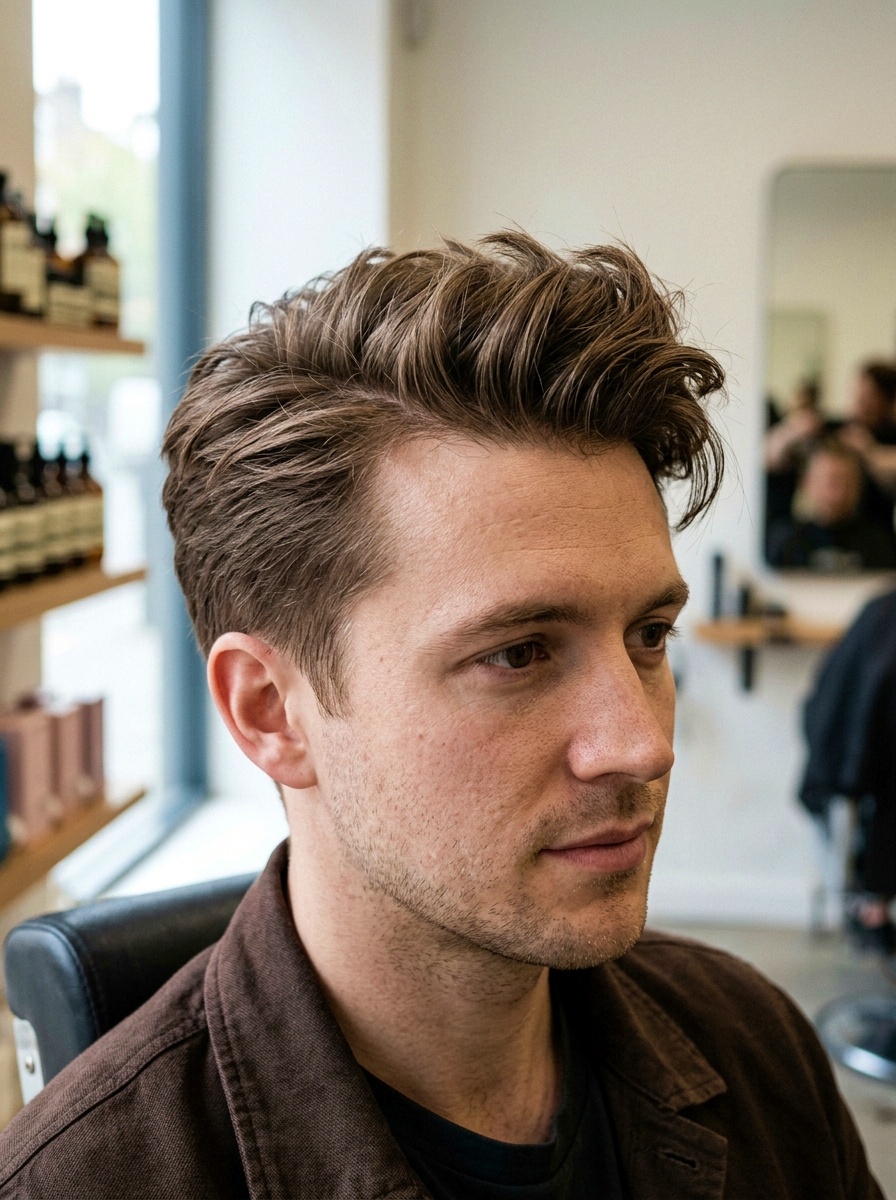 Modern Layered Quiff for Fine Hair