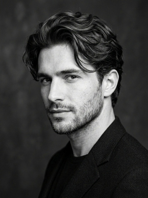 Modern Monochrome Men's Hairstyle