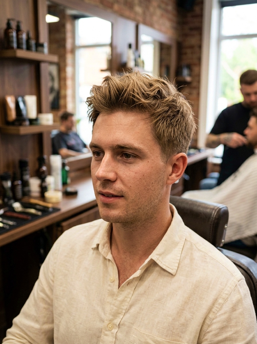 Modern Textured Quiff for Fine Hair