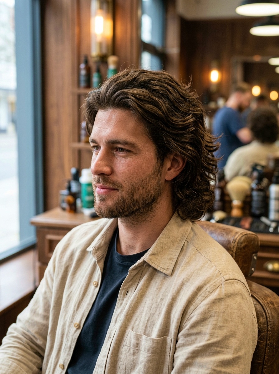Modern Thick Wavy Flow Haircut