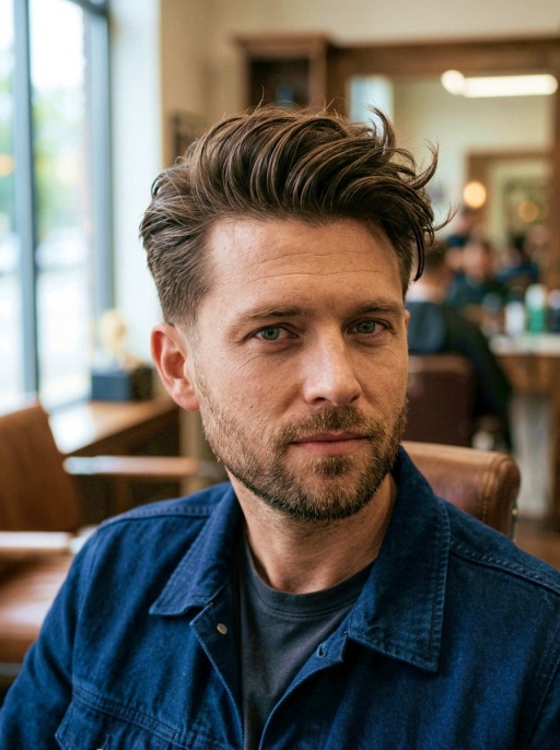 Modern Windswept Men’s Hairstyle