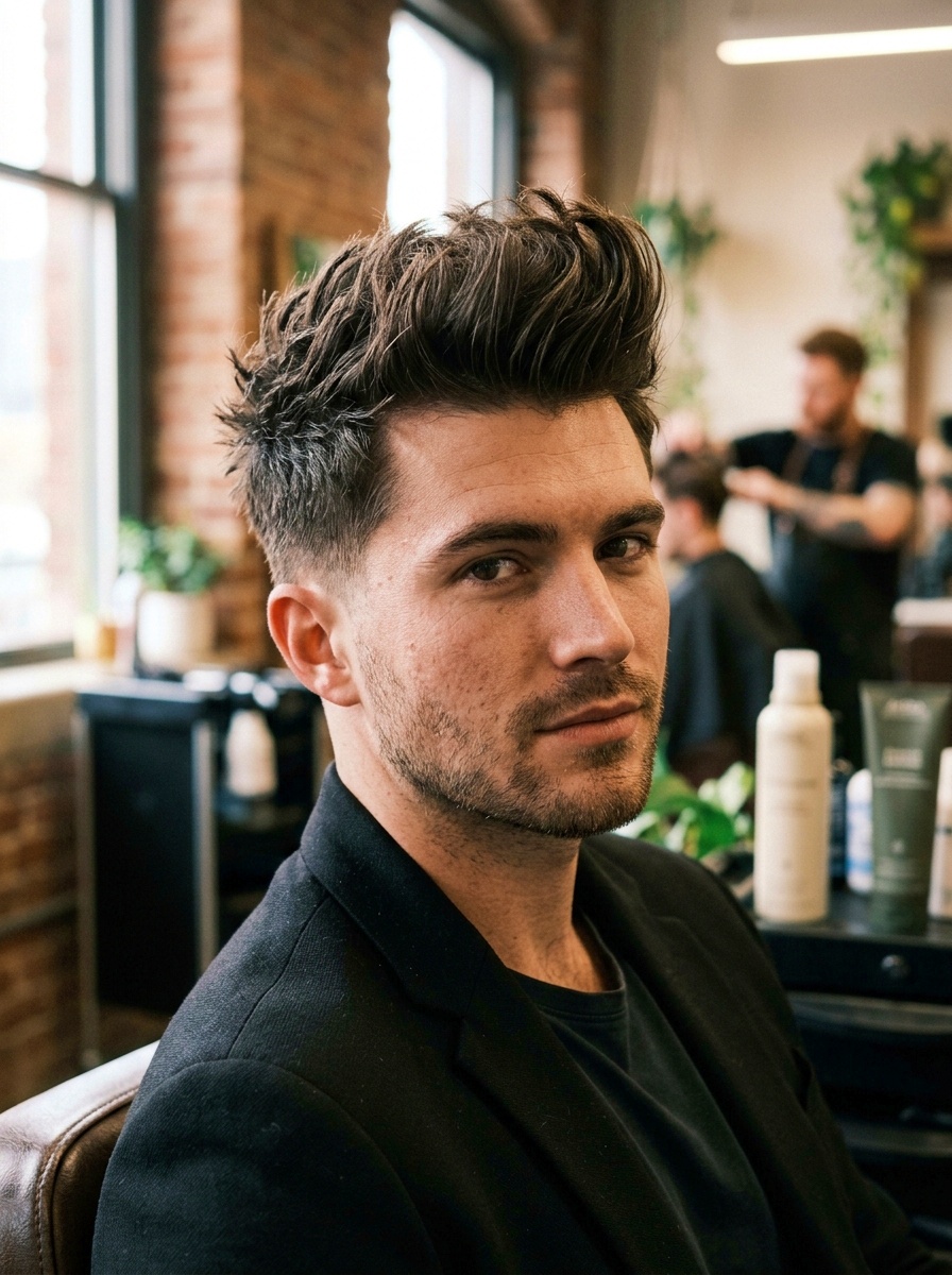 Sculpted Textured Quiff for Men
