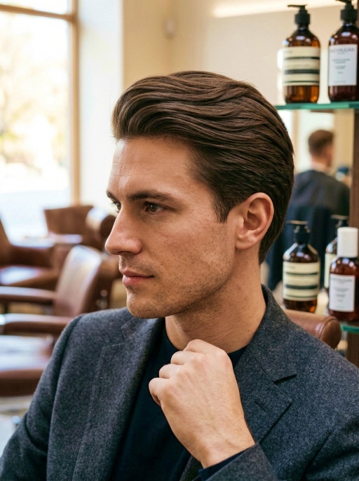 Sleek Contour Men's Hairstyle Ideas