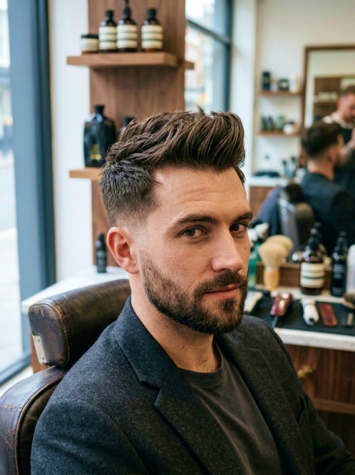 Stylish Directional Men's Hairstyle