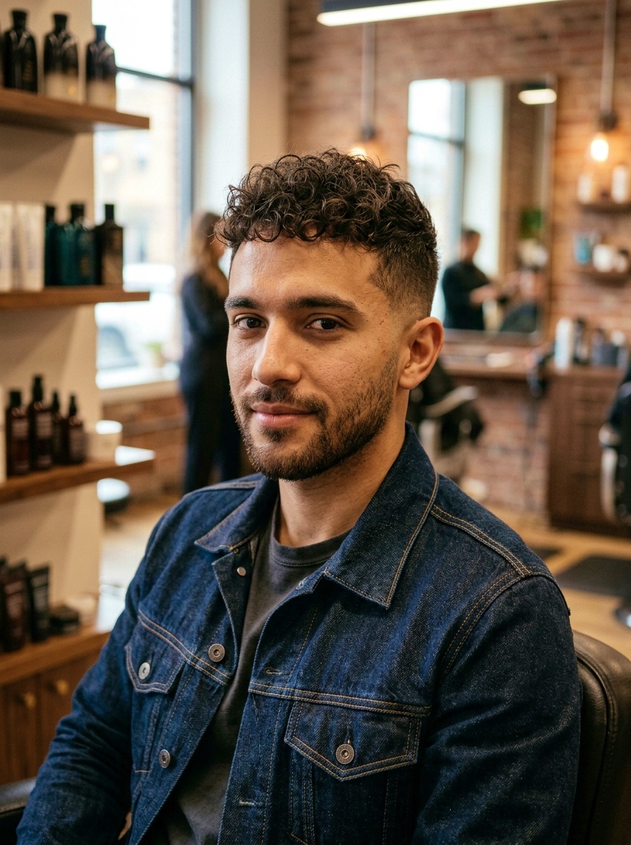 Textured Curly Crop Buzz Cut