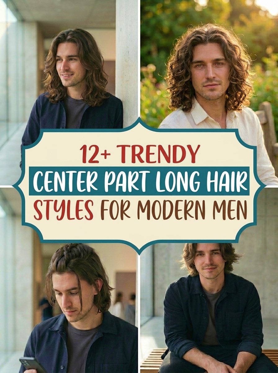 Trendy Center Part Long Hair Styles for Modern Men