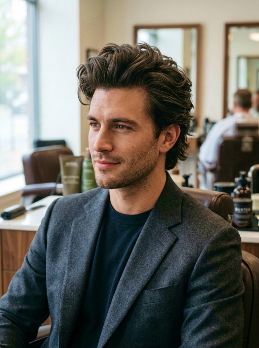Voluminous Brush Back Style